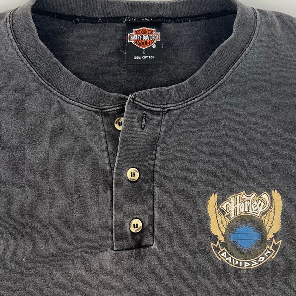90s Harley Davidson Nashville henley tshirt 1990s vintage - Picture 5 of 10